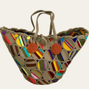 Playa Circle Rope Colored Bag - Pumpkin & Avocado
